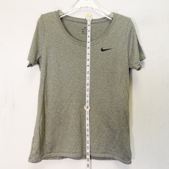 Nike‎ Top Womens Medium Dri Fit Sports Running Gray Marl Knit Round Casual Tee - Picture 4 of 7